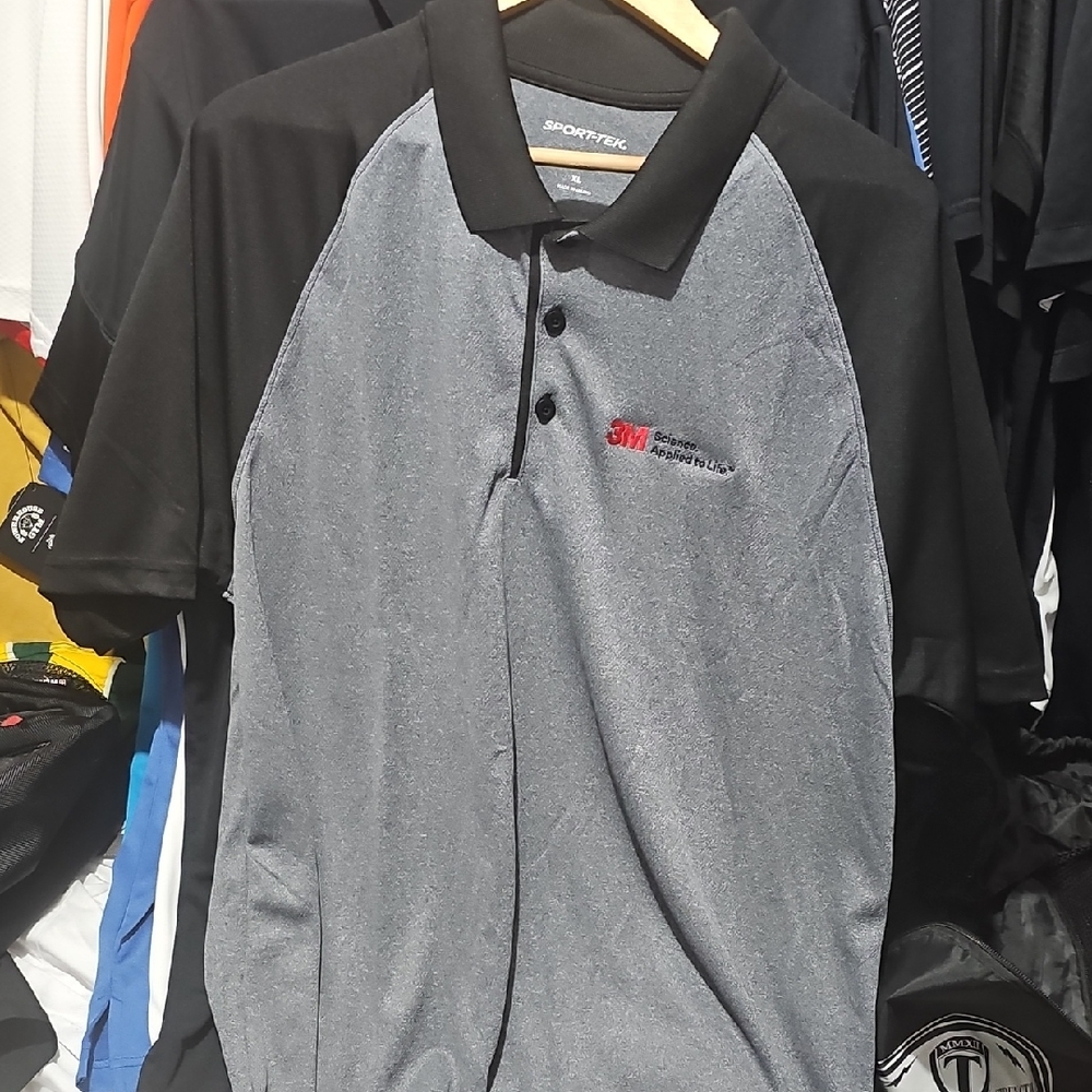 Sport-Tek Black and Gray Polo Shirt